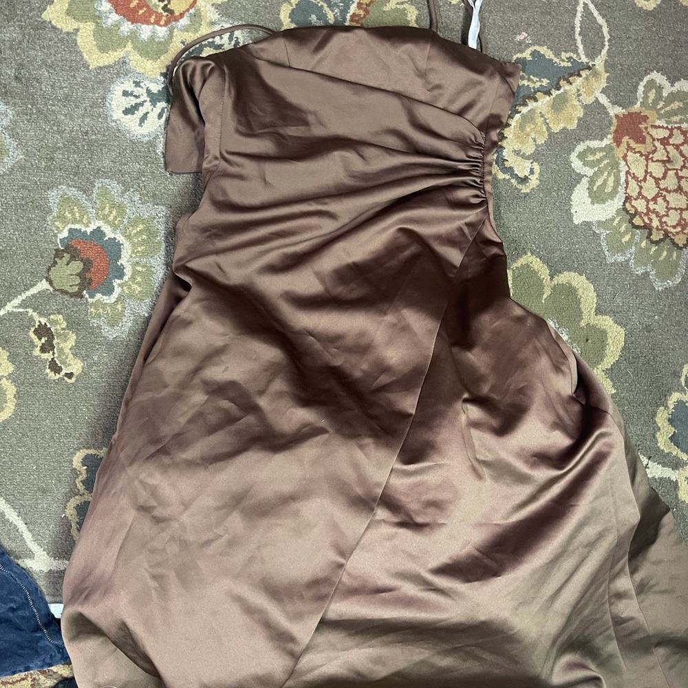 Brown silk dress